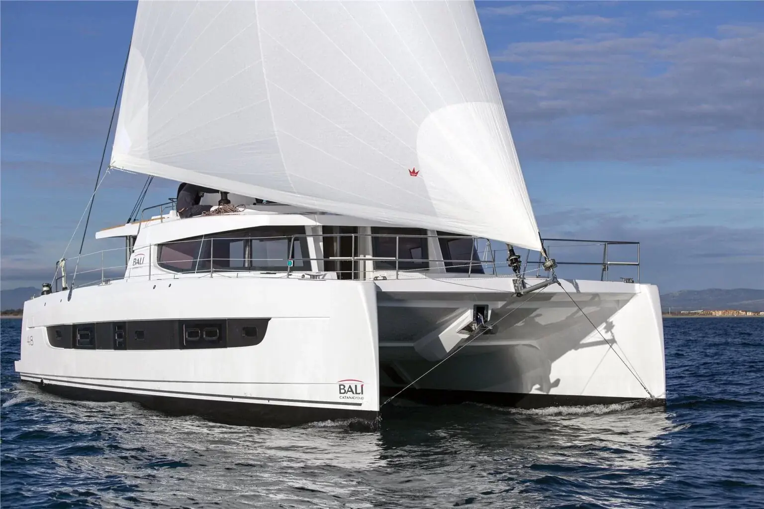 Bali 48 catamaran on the open sea
