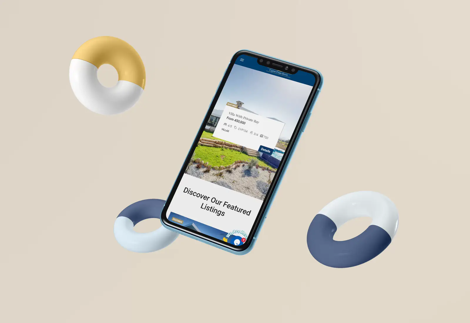 Cyprus Estate Invest mobile view: featured listings