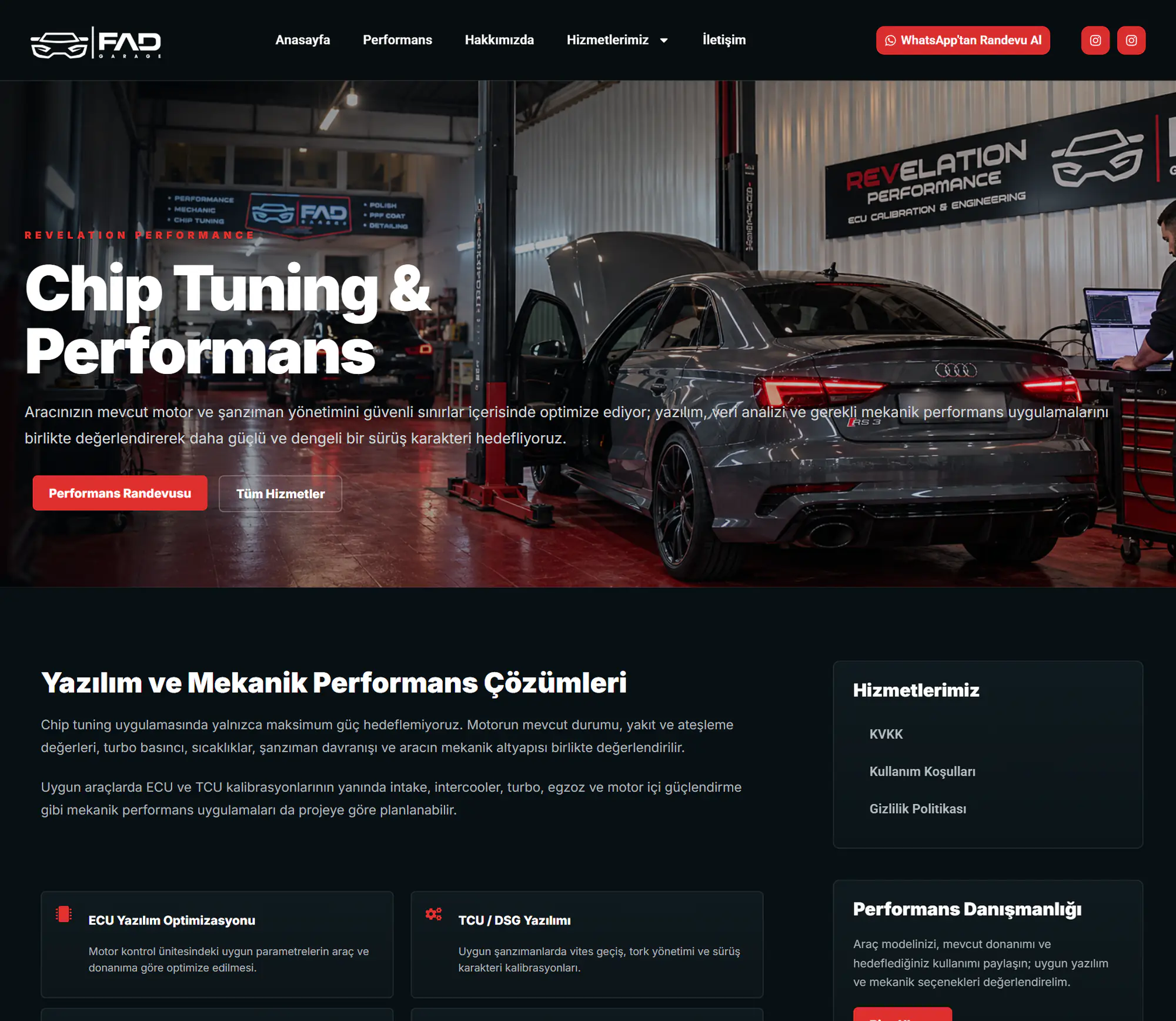 Fad Garaj chip tuning and performance page: software and mechanical performance solutions