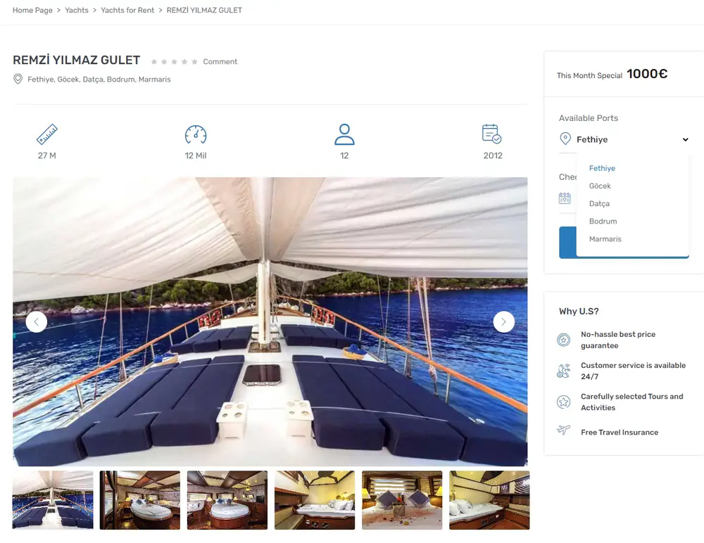 Sparkles Yachting yacht page: the gulet Remzi Yılmaz, photos and price