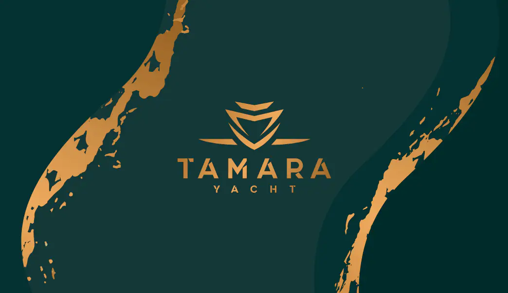 Front of the Tamara Yacht business card